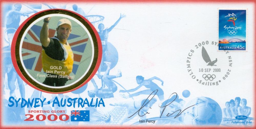 Lot 169: Olympics. Iain Percy Signed Sydney- Australia 2000 Benhams...