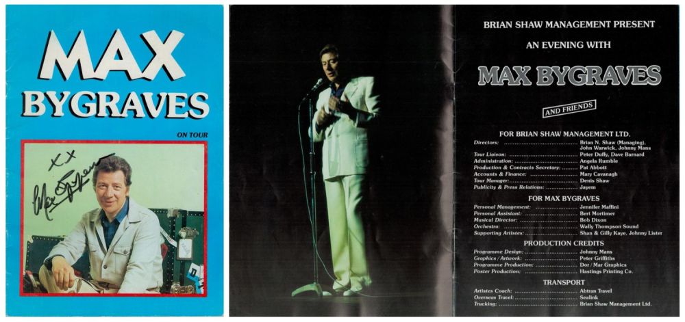 Lot 203: Max Bygraves Signed On Tour Programme. Good Condition....