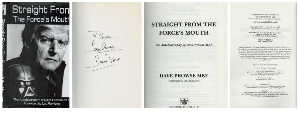 Lot 226: Dave Prowse is Darth Vader Signed. Straight From...