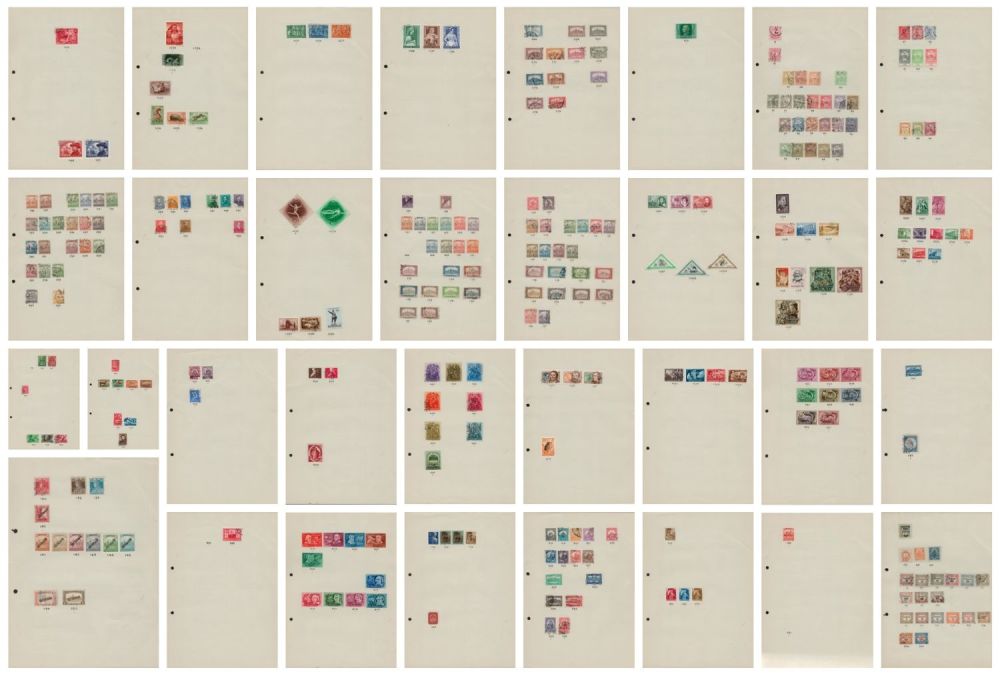 Lot 267: Approx. 250 used Stamps Collection on A4 Sheets....