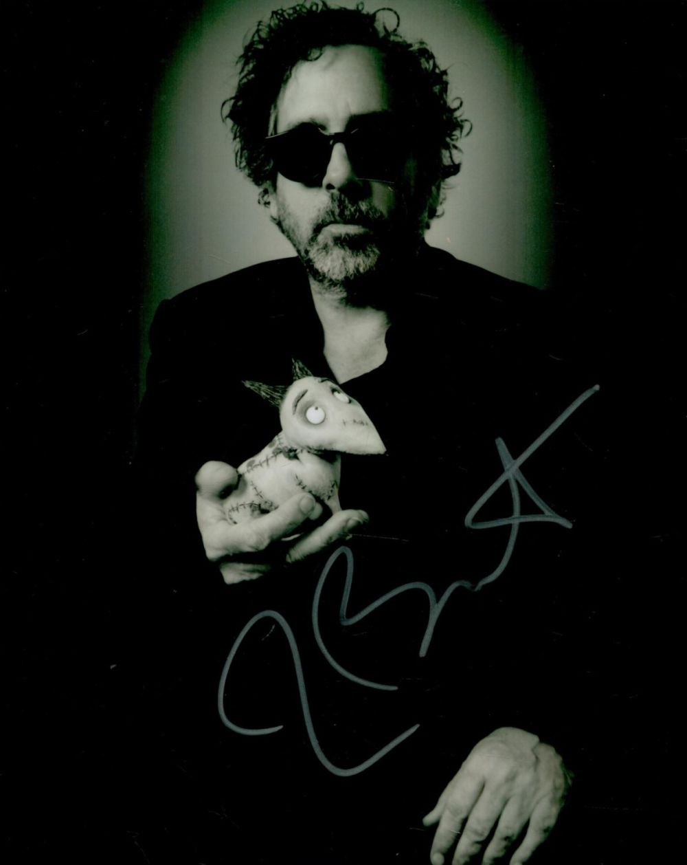 Lot 308: Tim Burton signed 10x8 inch black and white...