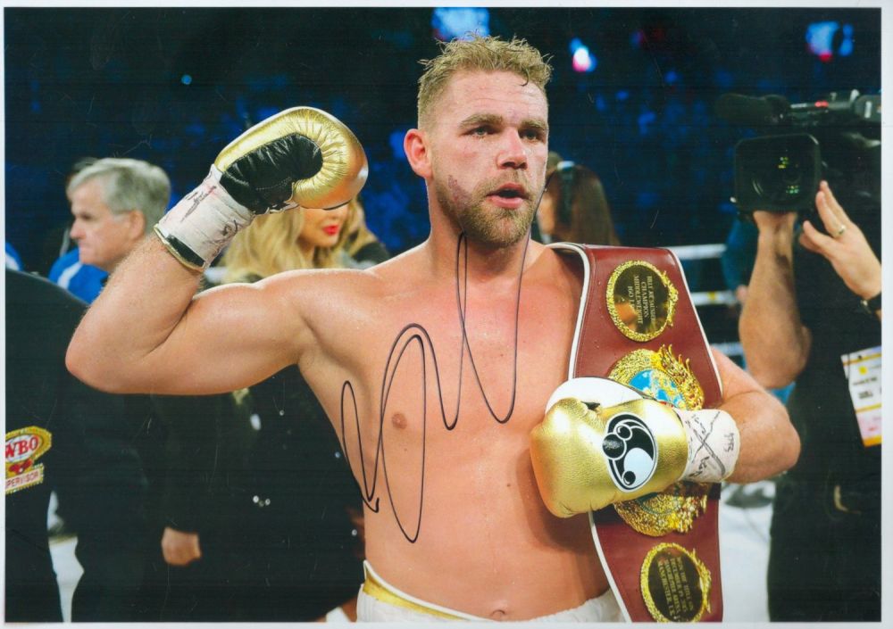 Lot 335: Billy Joe Saunders signed 12x8 inch colour photo....
