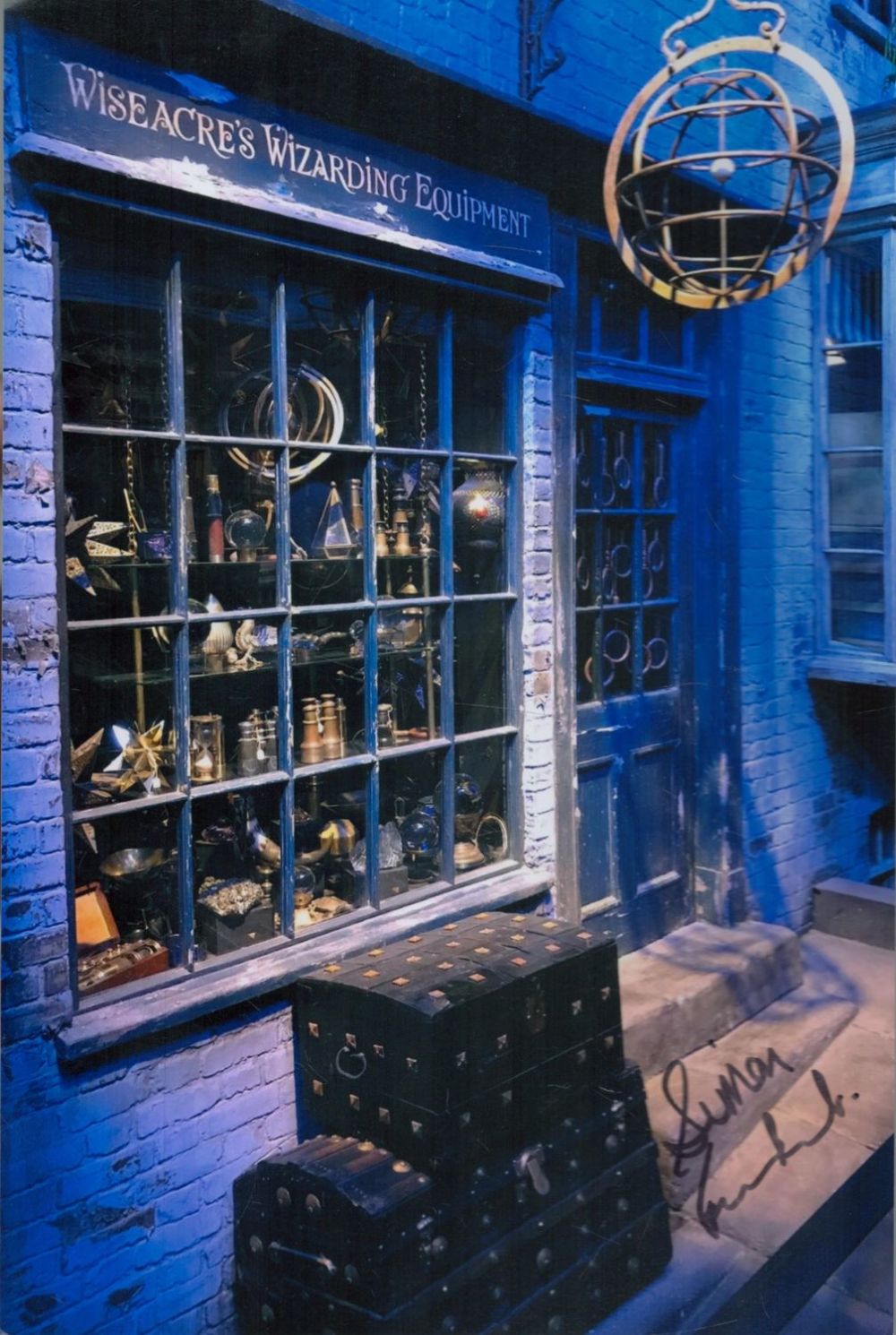 Lot 338: Simon Fisher-Becker signed 12x8 inch Harry Potter Shop...