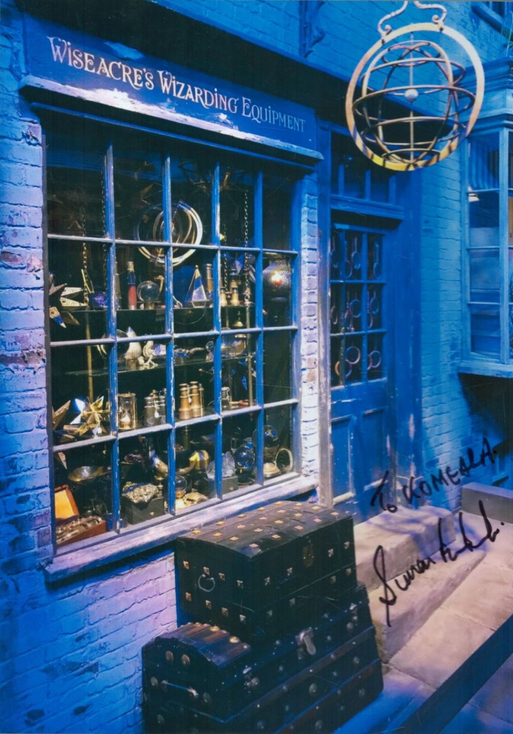 Lot 339: Simon Fisher-Becker signed 12x8 inch Harry Potter Shop...