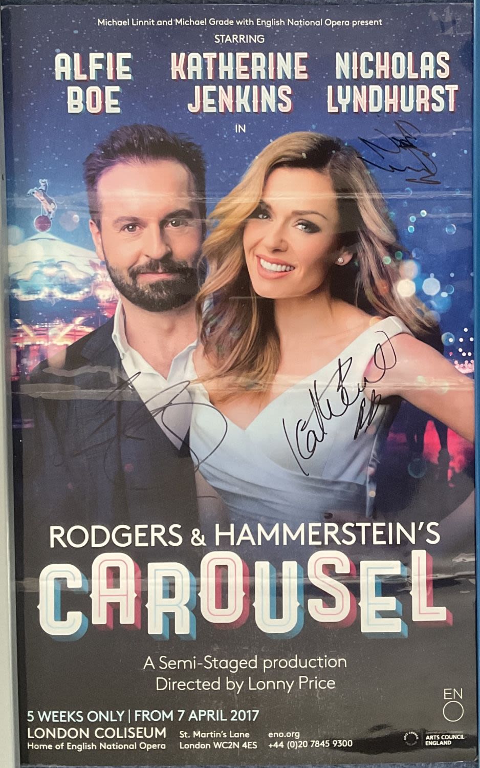 Lot 351: Alfie Boe and Katherine Jenkins signed Carousel 20x12...