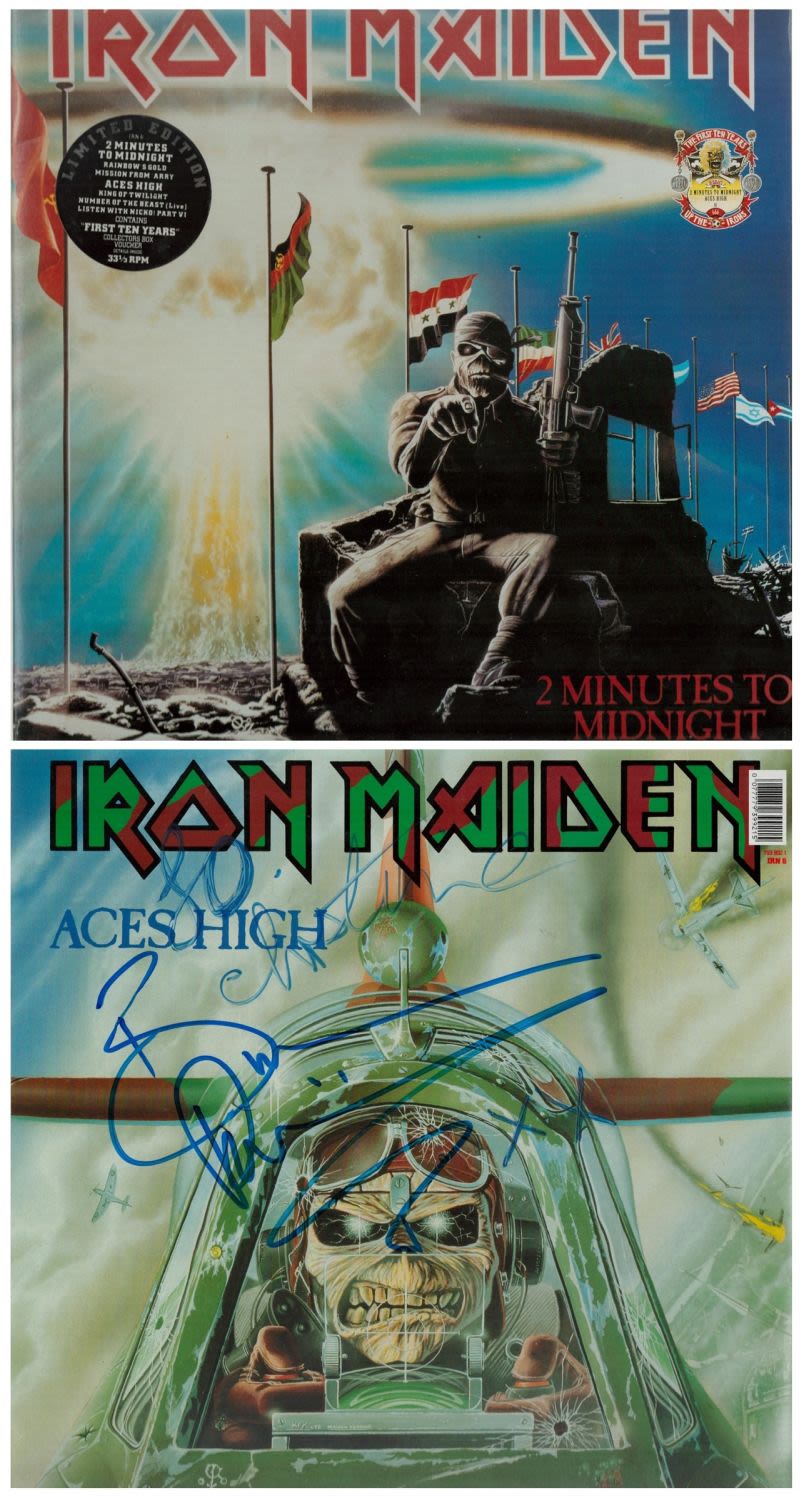 Lot 384: Bruce Dickinson Iron Maiden signed and dedicated LP....