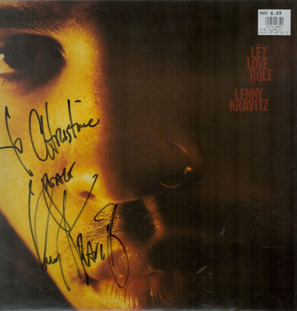 Lot 386: Lenny Kravitz Let Love Rule signed and dedicated...