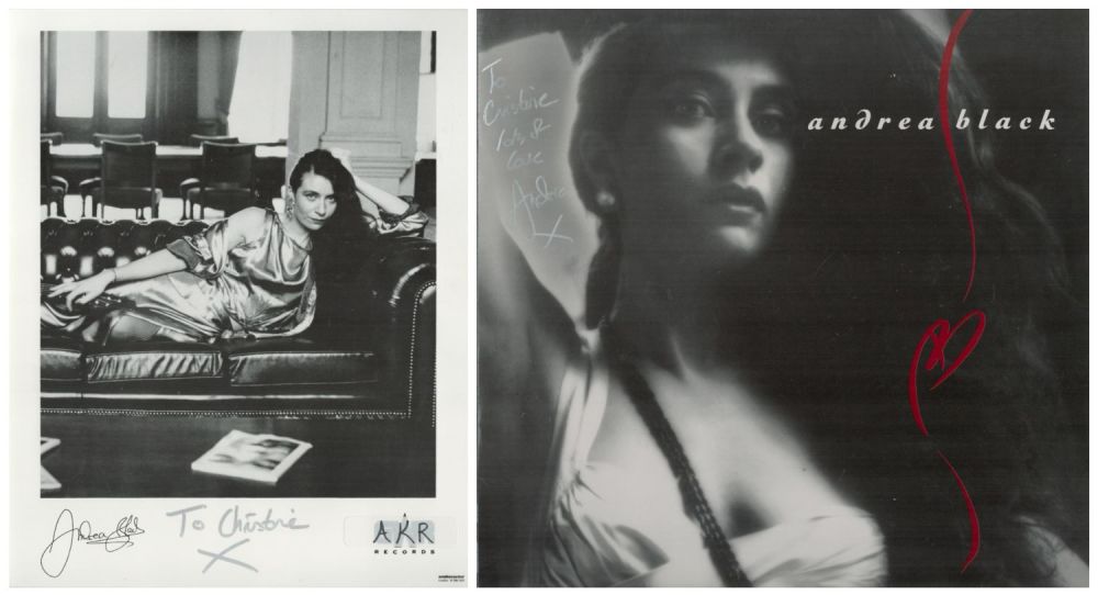 Lot 394: Andrea Black signed and dedicated LP. Dedicated to...
