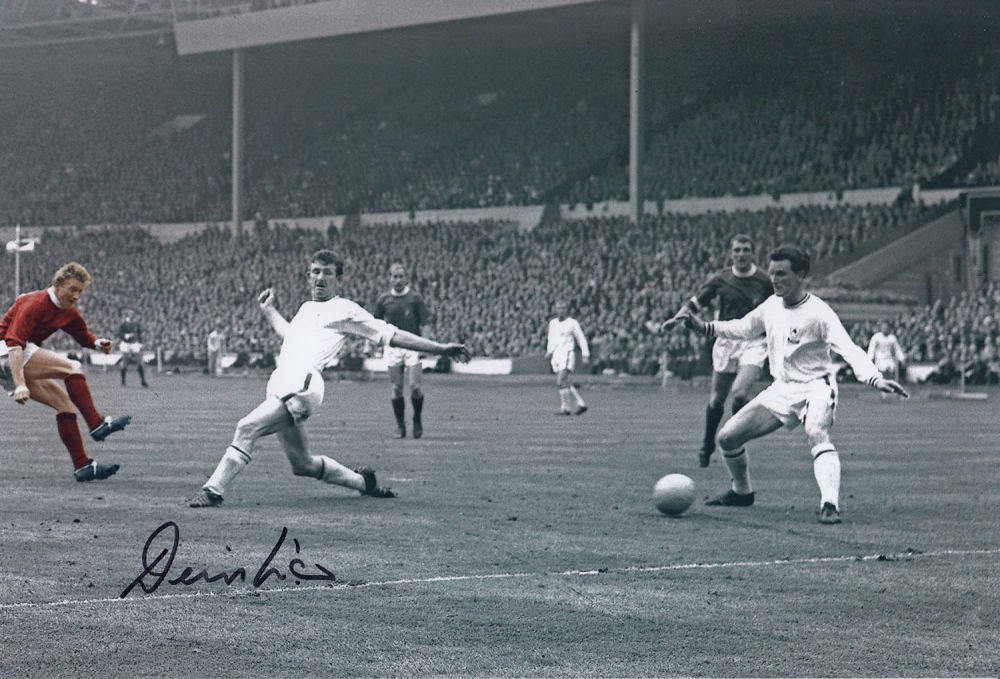 Lot 415: Autographed Denis Law 12 X 8 Photo: Colorized,...