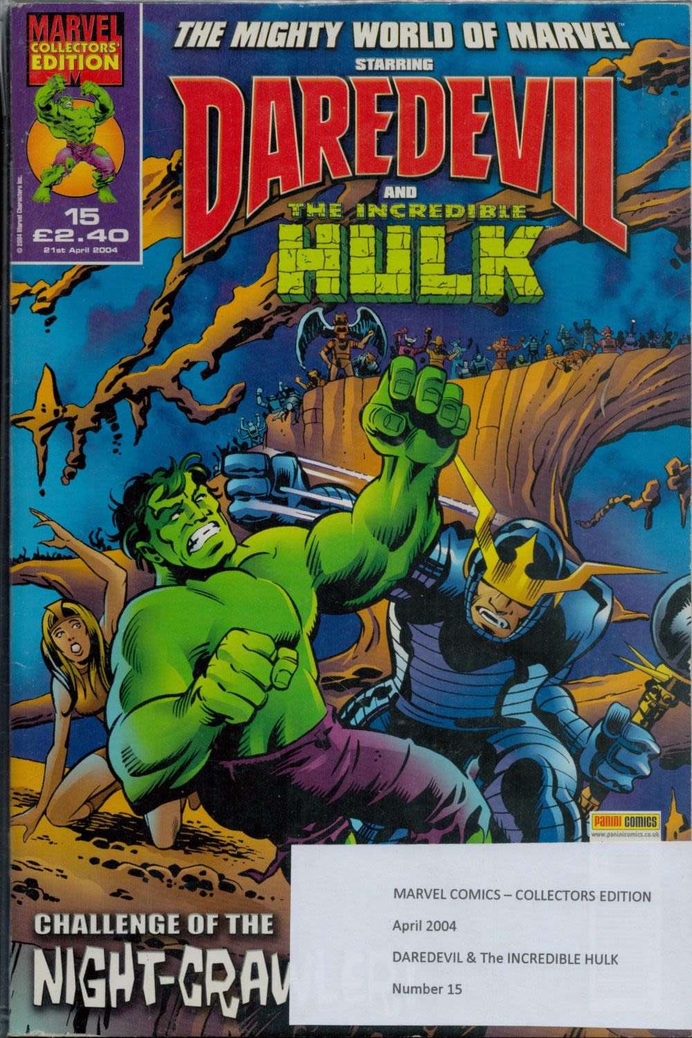 Lot 449: Marvel Comics Daredevil and the Incredible Hulk collector's...