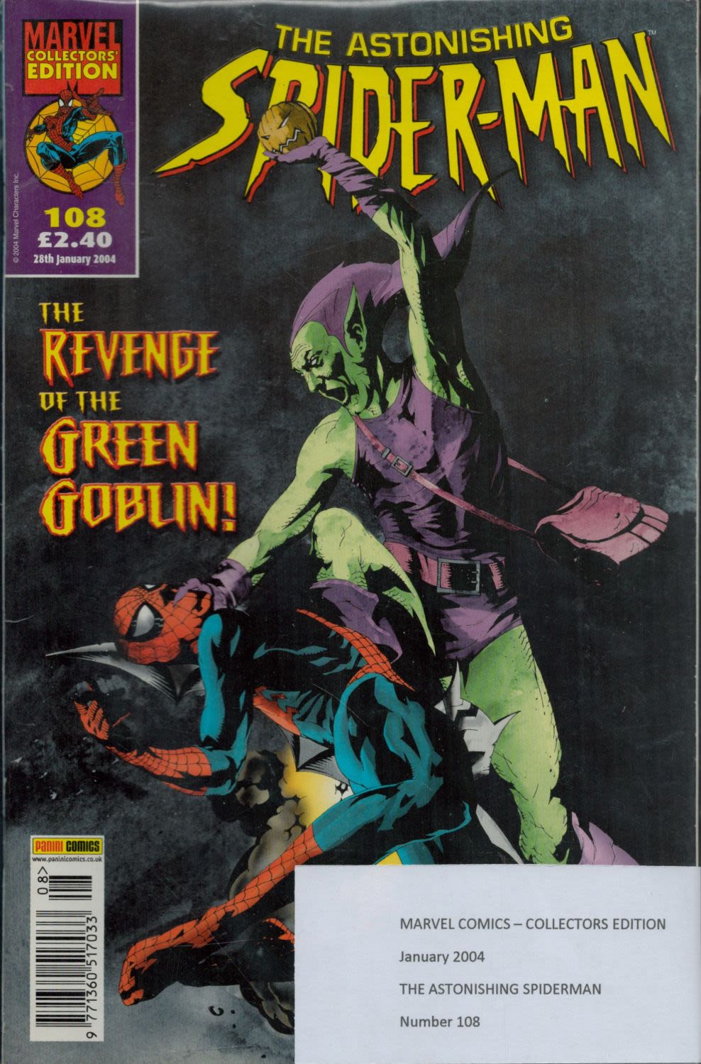 Lot 450: Marvel Comic The Astonishing Spiderman collector's edition January...