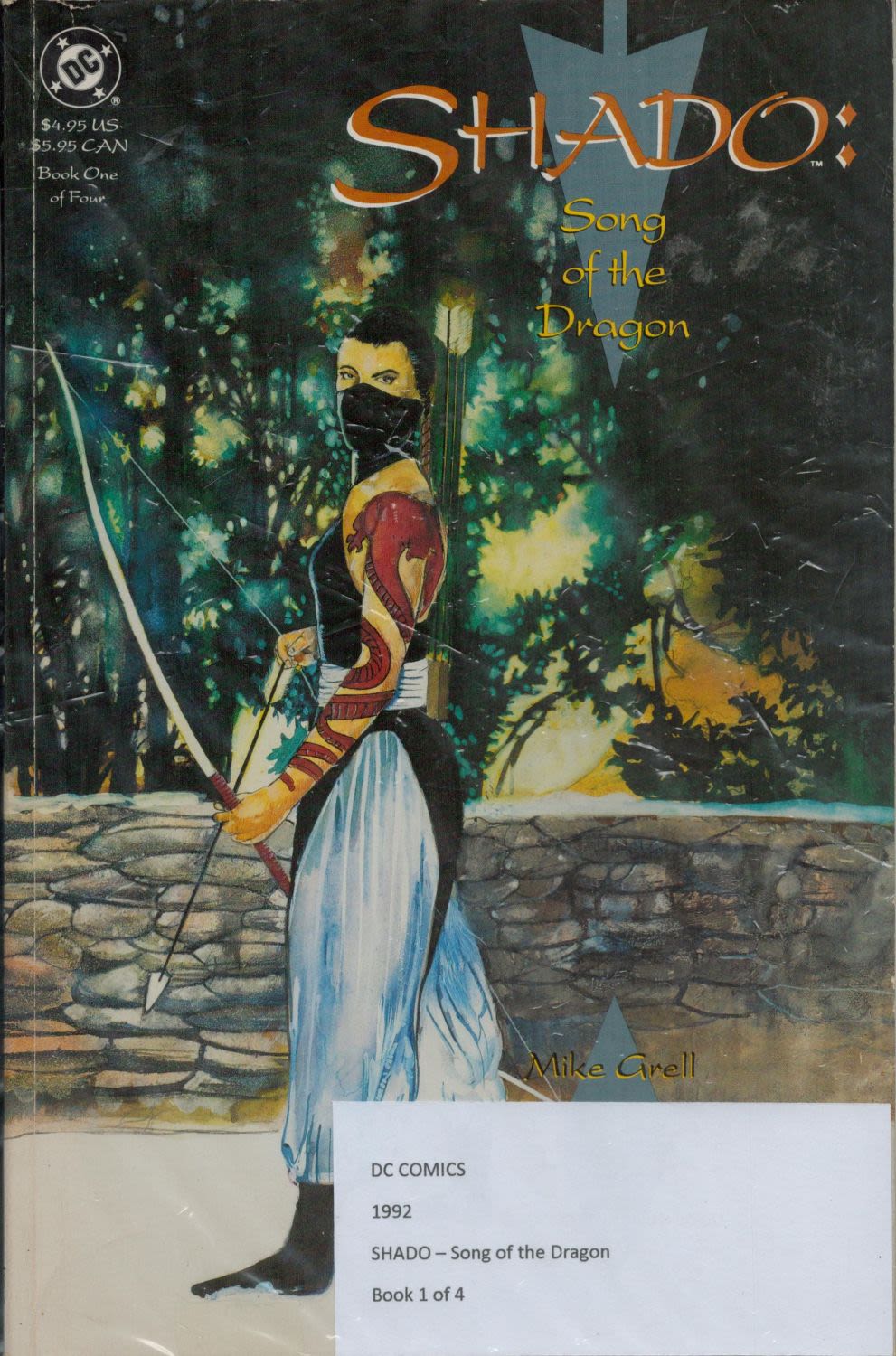 Lot 452: DC Comic Shado Song of the Dragon 1992...