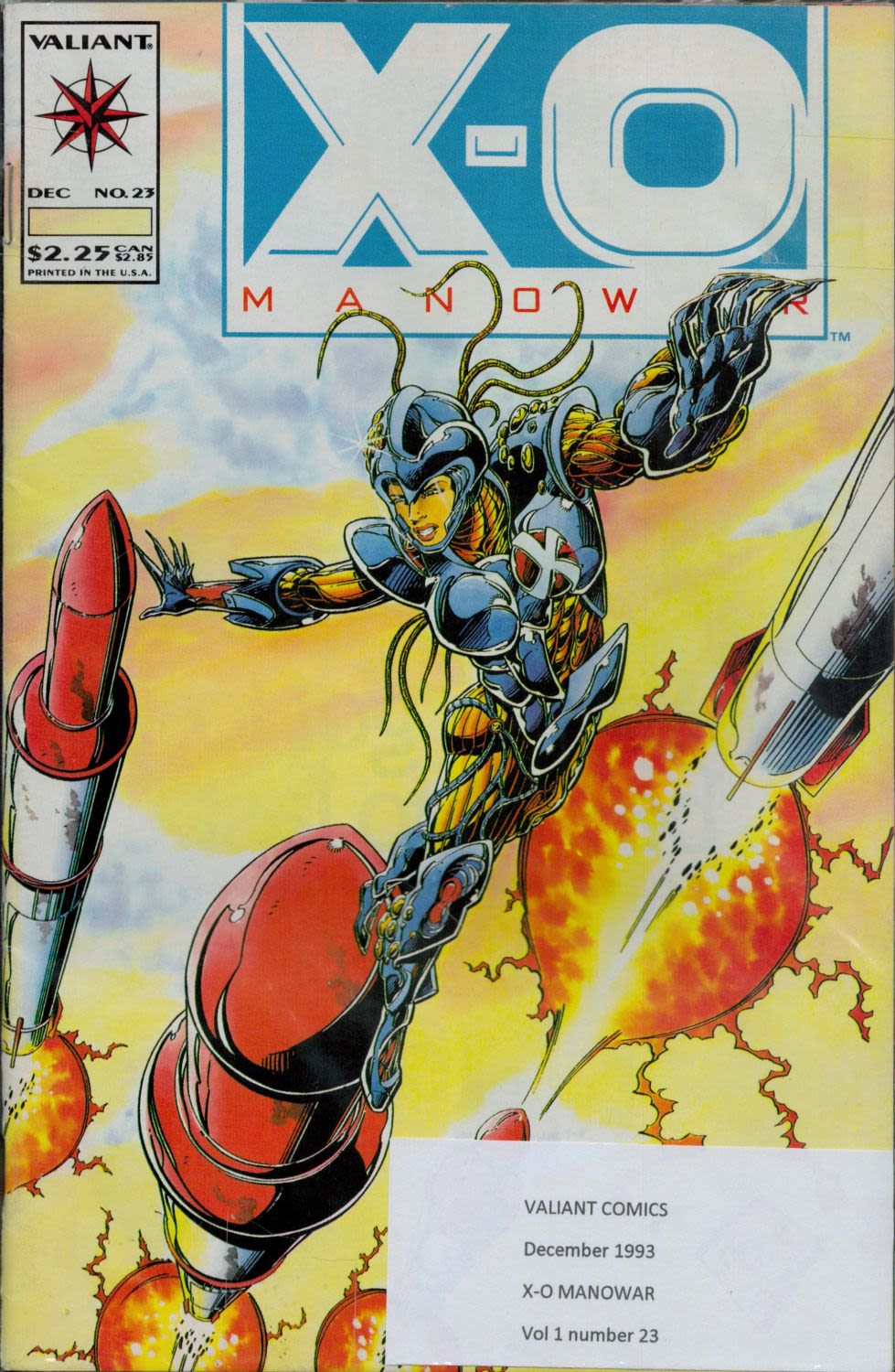 Lot 457: Valiant Comic X-O Manowar December 1993 Vol 1...
