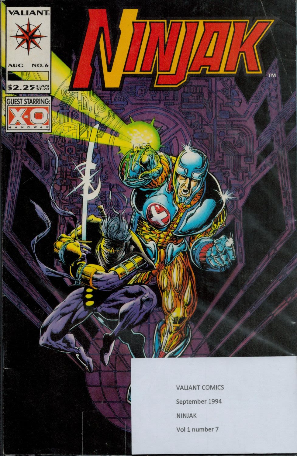 Lot 460: Valiant Comic Ninjak September 1994 Vol 1 Number...
