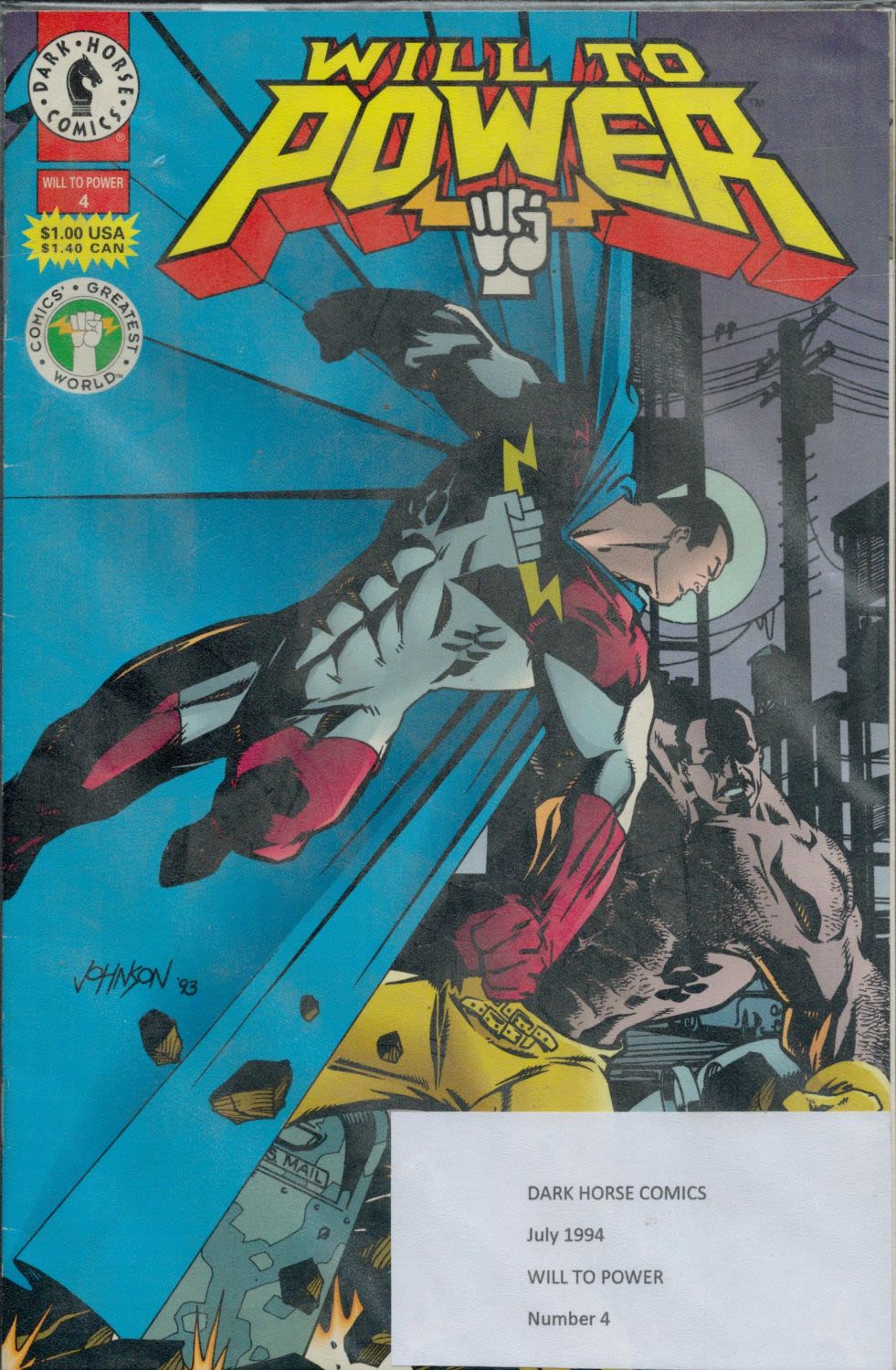 Lot 463: Dark Horse Comics Will To Power July 1994...