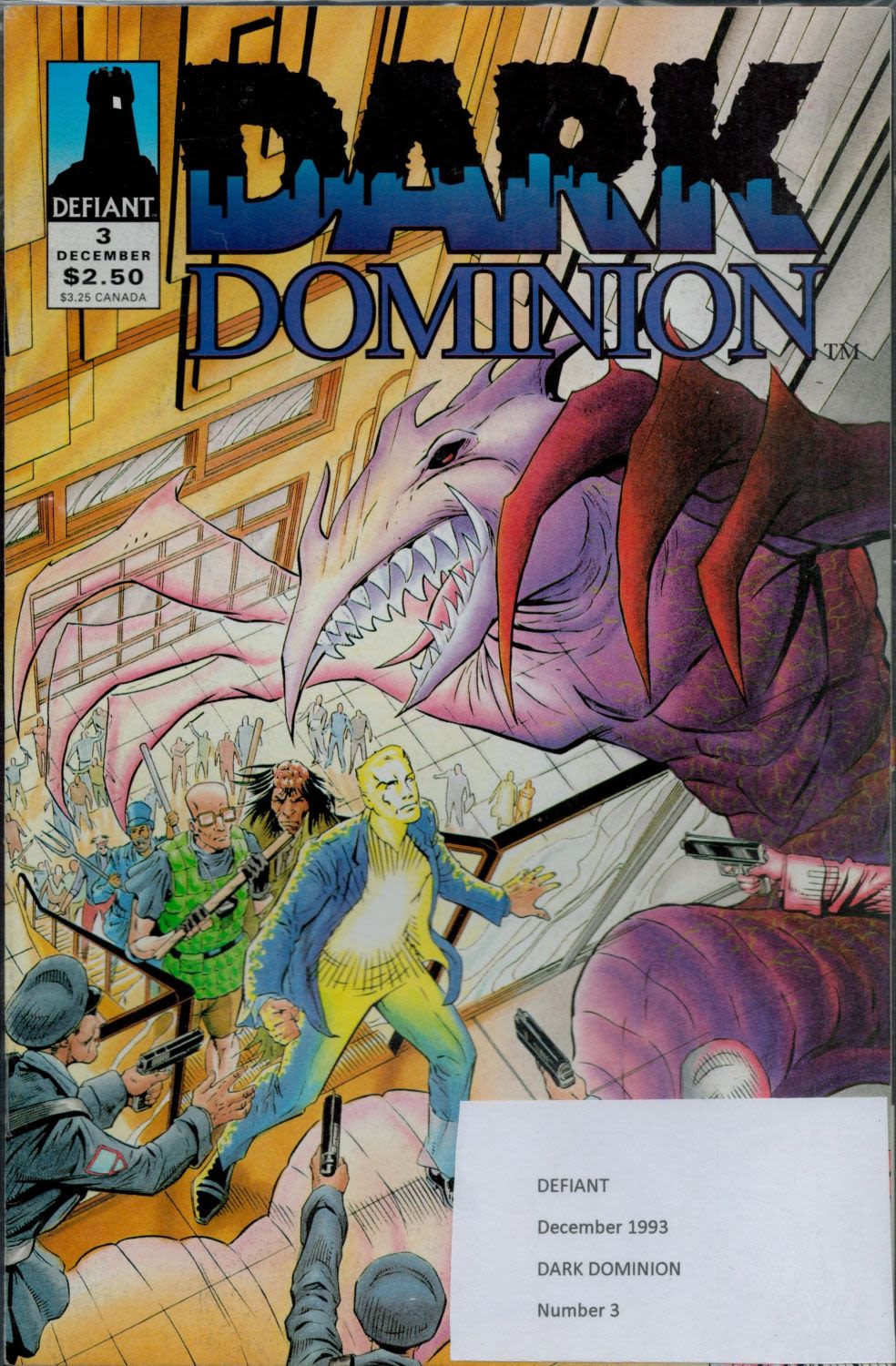 Lot 474: Defiant Comics Dark Dominion December 1993 Number 3....