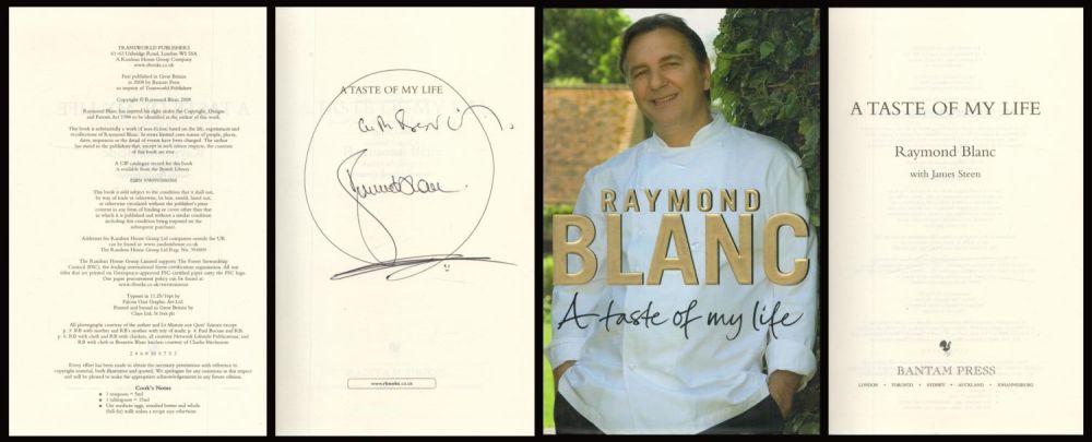 Lot 478: Chef Raymond Blanc signed hardback book titled A...