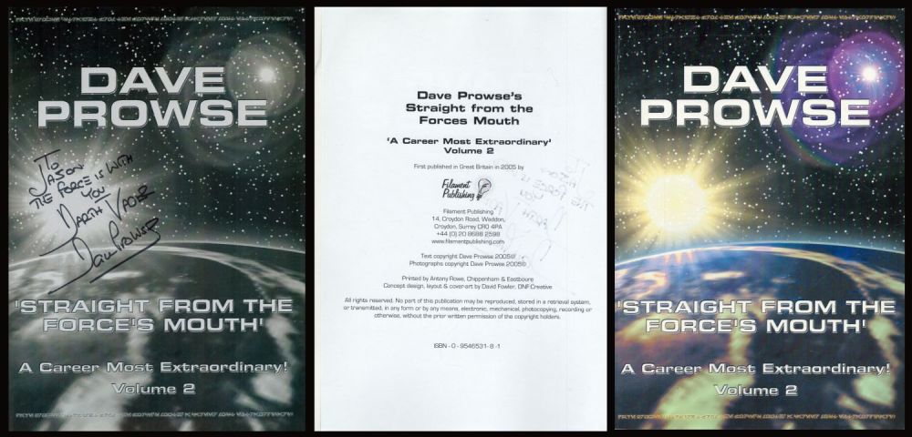 Lot 481: Actor Dave Prowse signed 1st Edition paperback book...