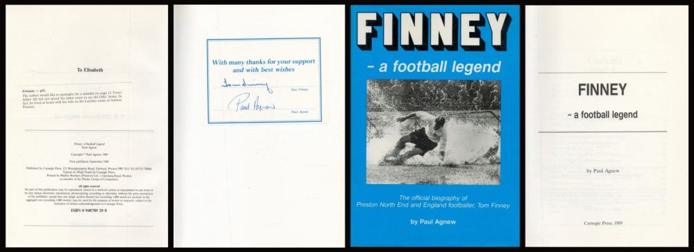Lot 483: Football Tom Finney signed 1st Edition hardback book...