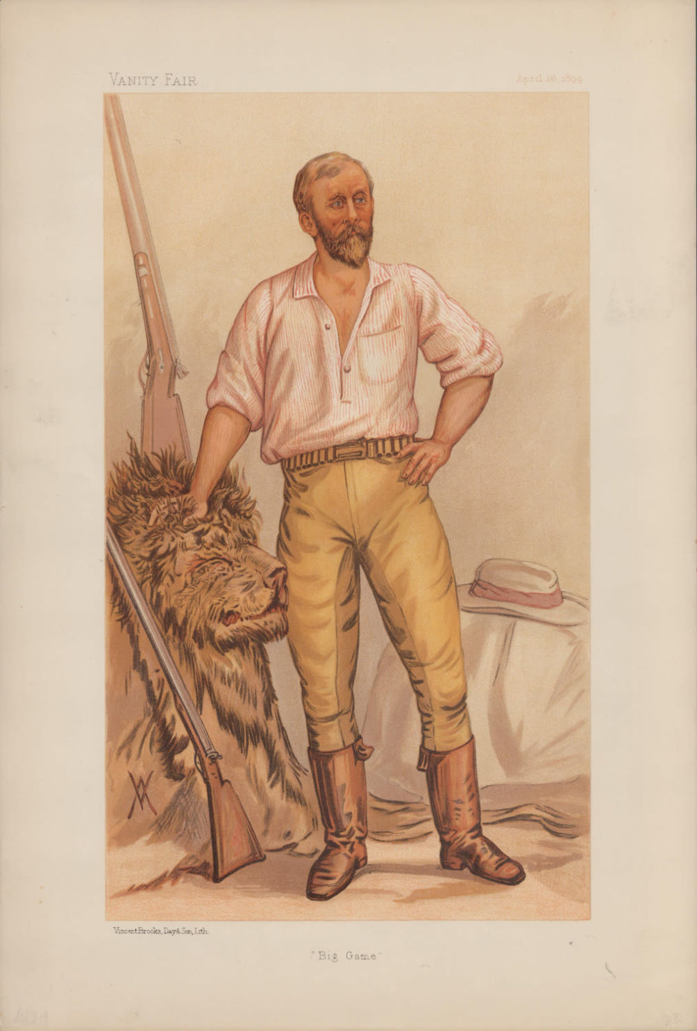 Lot 500: Vanity Fair Print. Titled Big Game. Subject Mr...