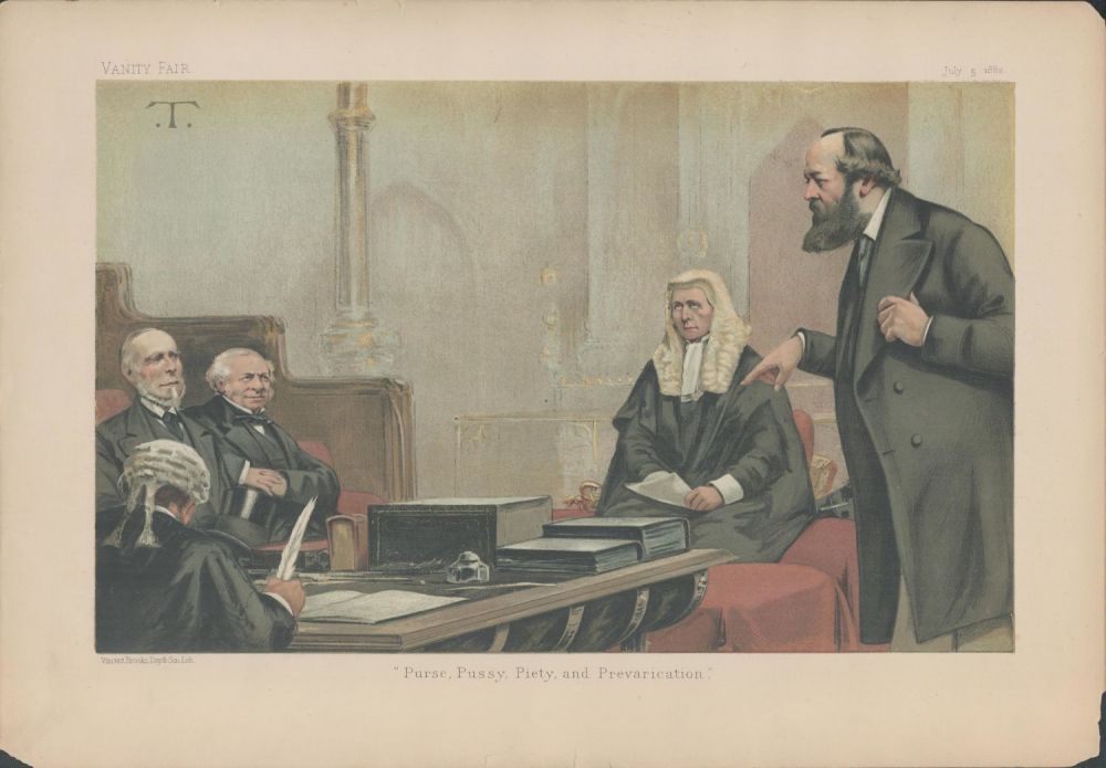 Lot 502: Vanity Fair Print. Titled Purse, Pussy, Piety and...
