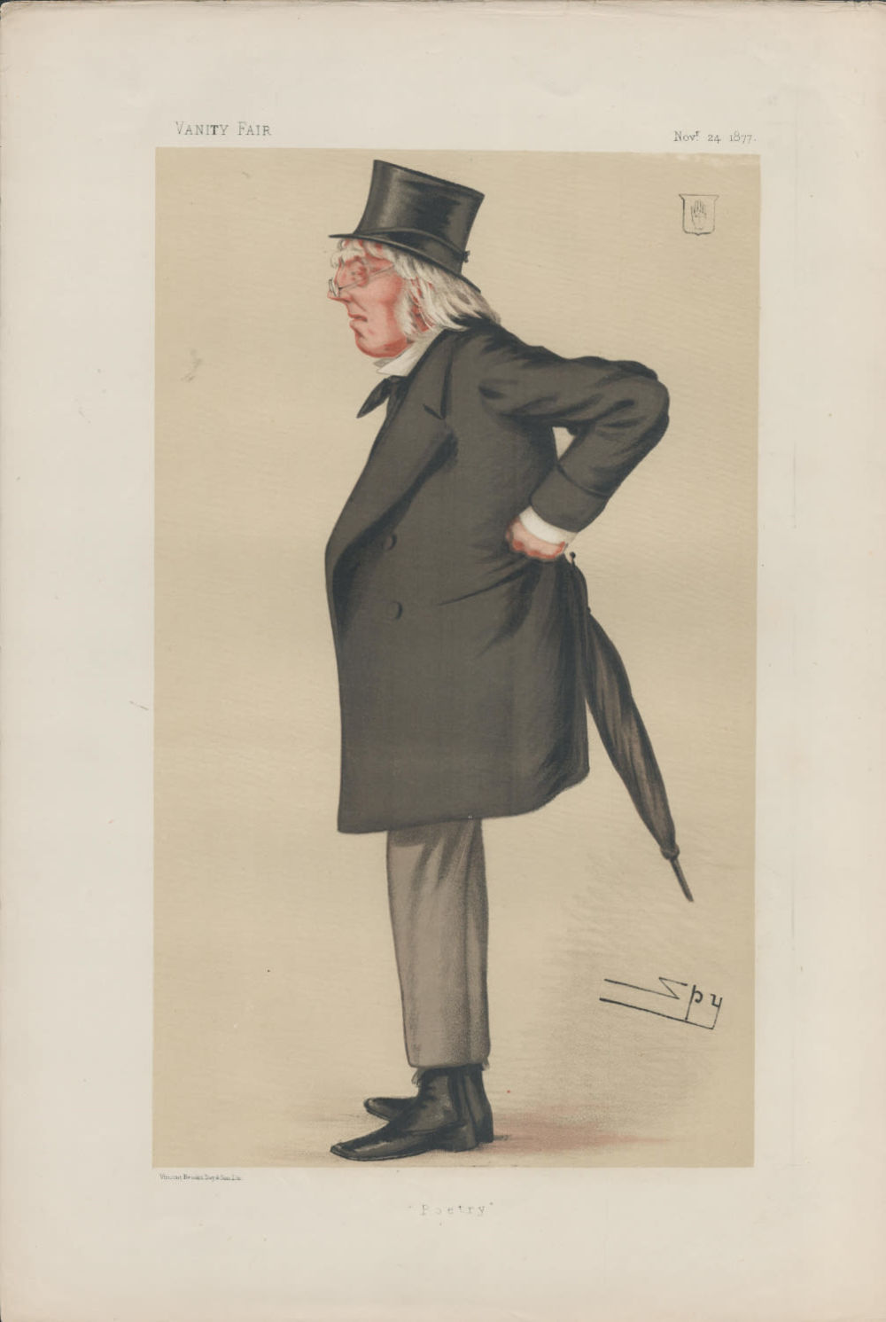 Lot 505: Vanity Fair Print. Titled Poetry. Subject Sir F...