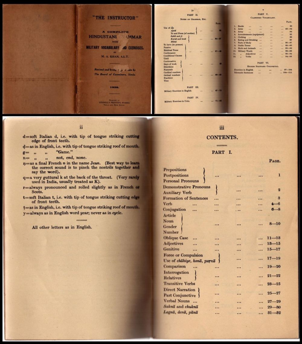 Lot 90: The Instructor. A complete Hindustani Grammar with military...