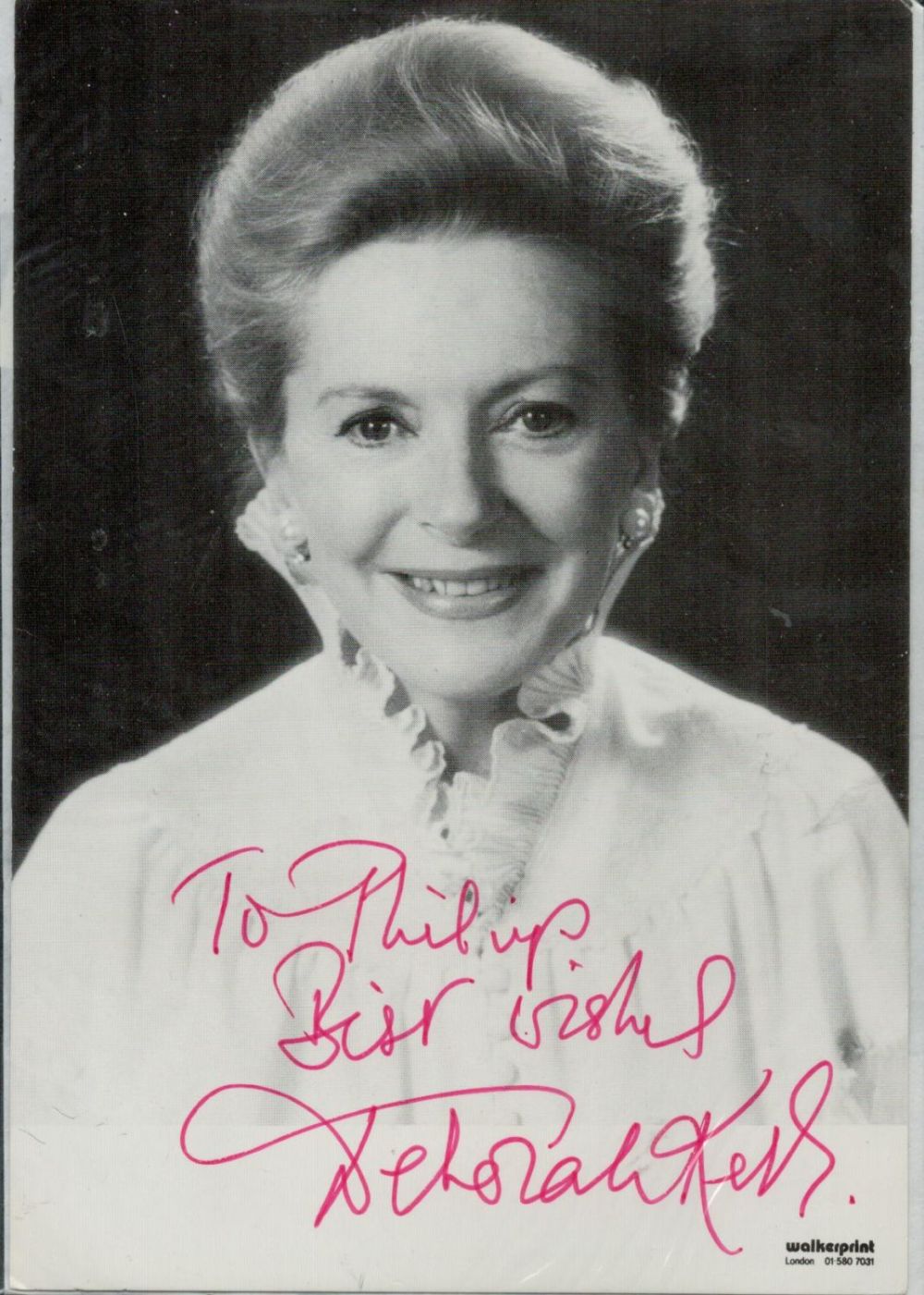 Lot 160: Deborah Kerr signed 6x4 black and white photo...