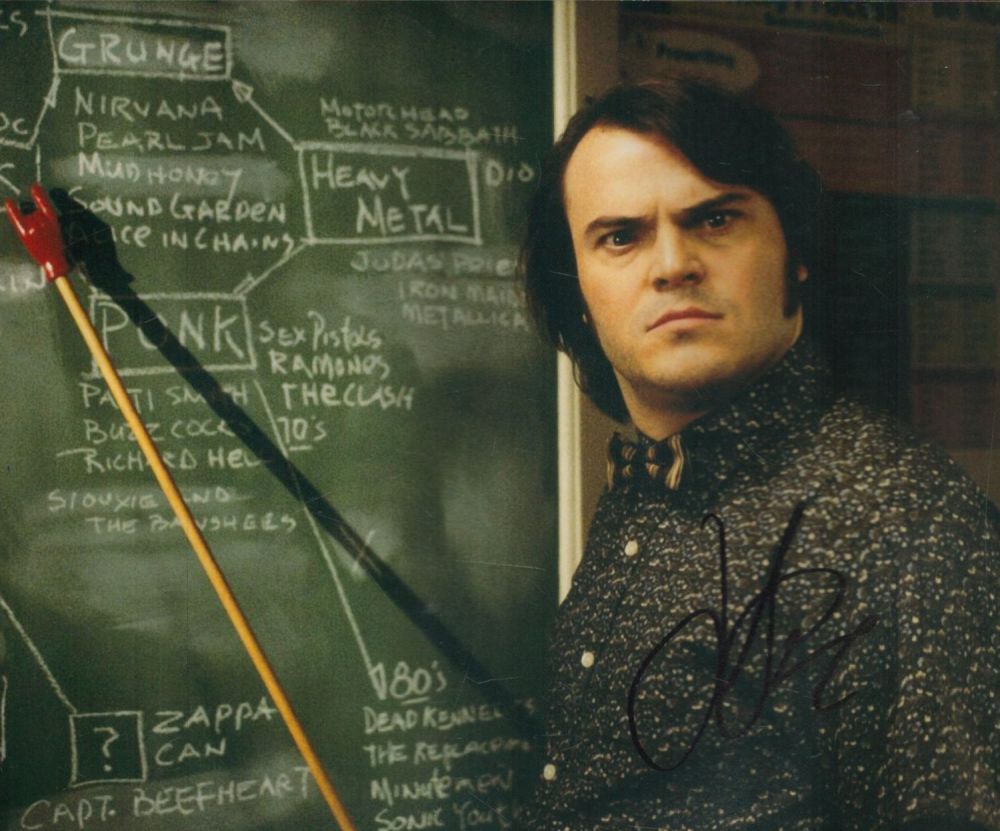 Lot 180: Jack Black signed School of Rock 10x8vinches colour...