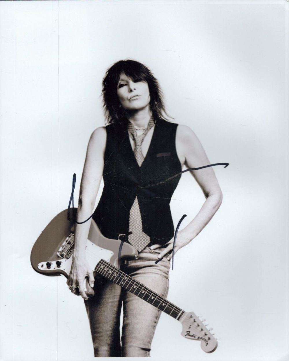 Lot 183: Chrissie Hynde signed 10x8 inches black and white...