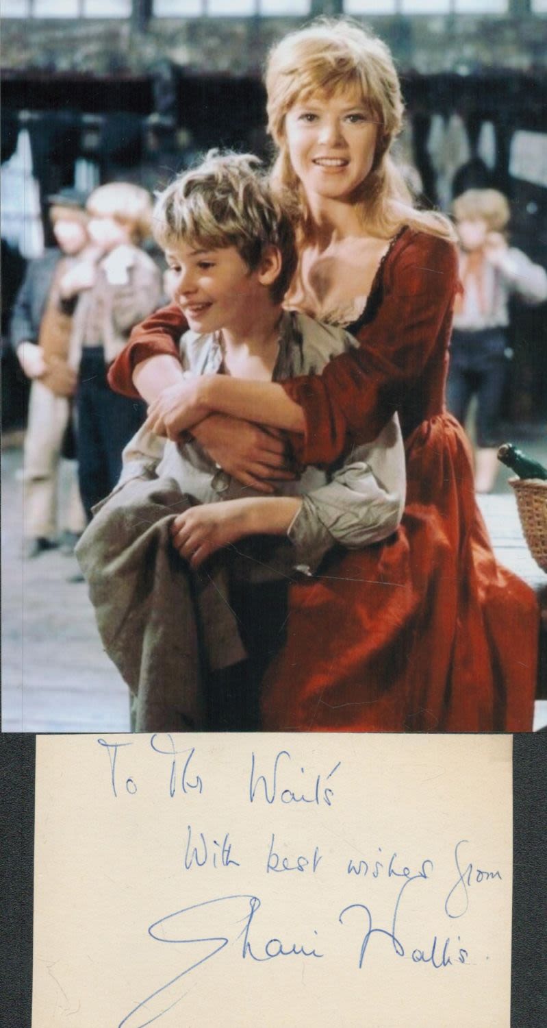 Lot 239: Shani Wallis Actress Signed Card With Oliver Photo....