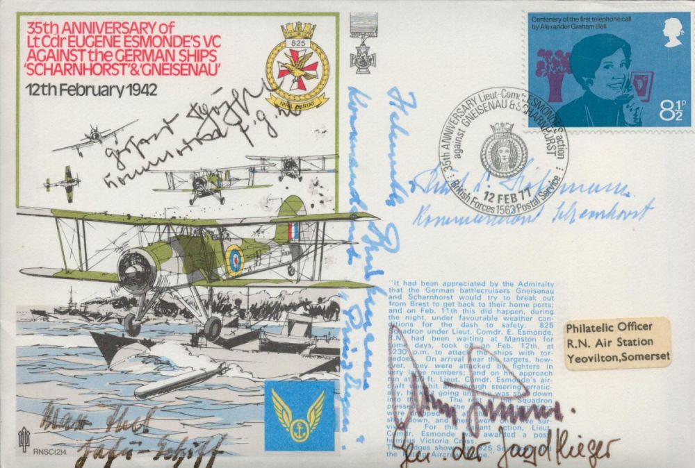 Lot 17: Prinz Eugen & Scharnhorst Ww2 Captains Multisigned Rare...