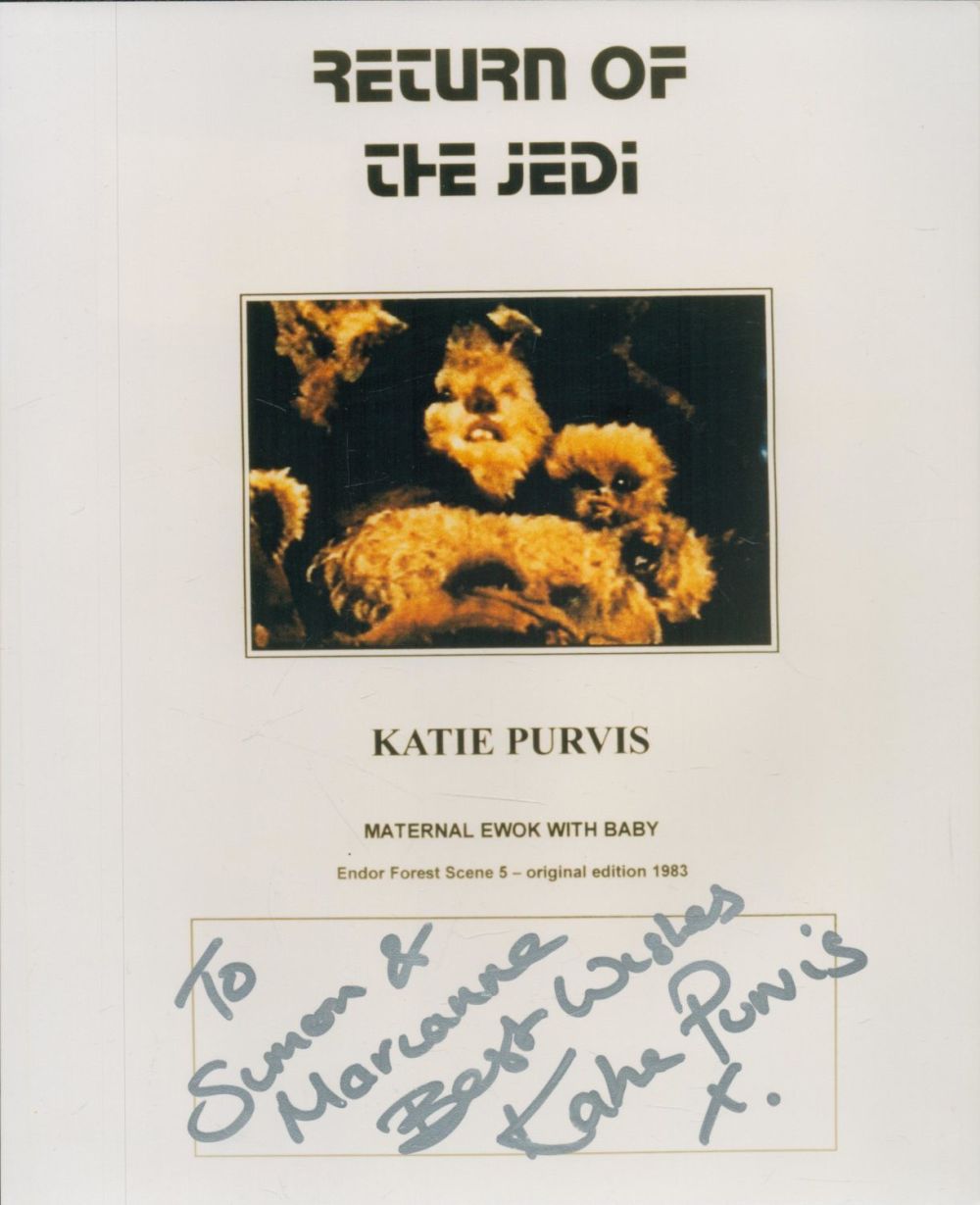 Lot 68: Katie Purvis signed 10x8inch colour Return of the...