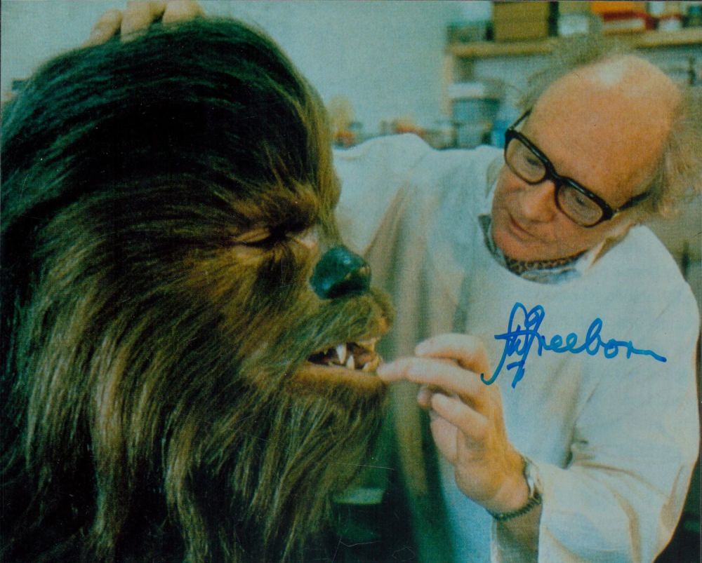 Lot 71: John Freeborn signed 10x8inch colour photo with Chewbacca....