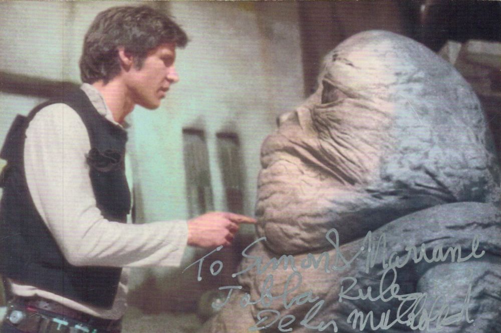 Lot 75: Declan Mulholland signed 6x4inch colour Star wars postcard....