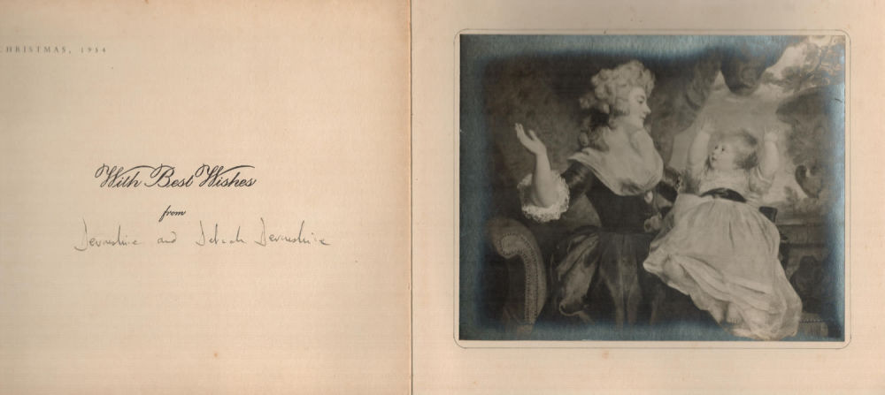 Lot 93: Deborah, Dowager Duchess of Devonshire Signed 1954 Christmas...
