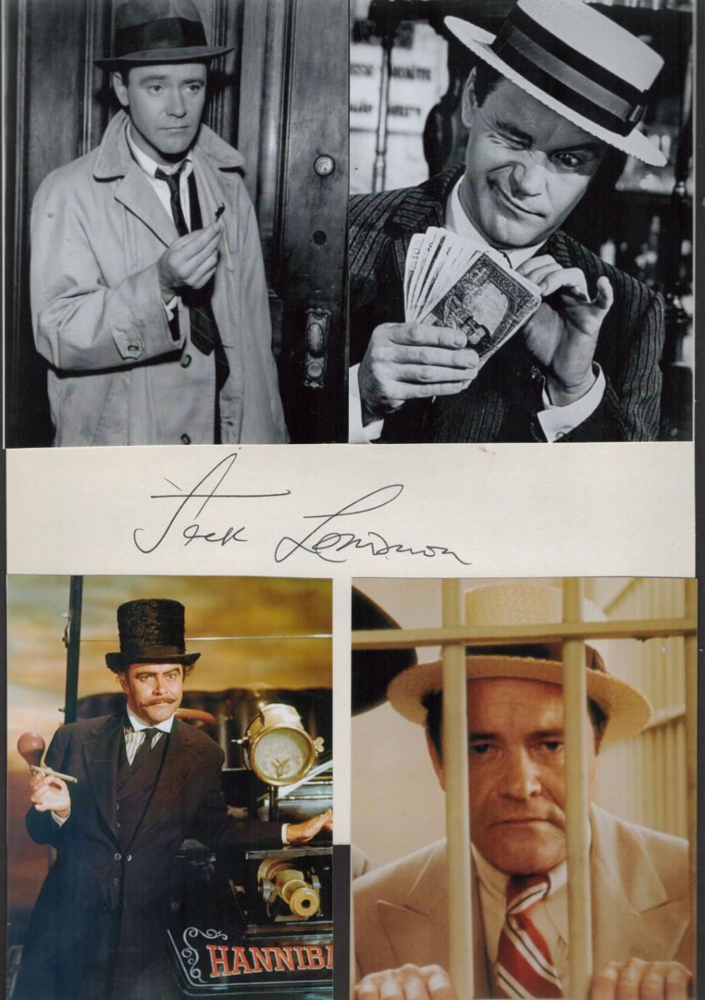 Lot 99: Jack Lemon signed 12x8 overall mounted signature piece...