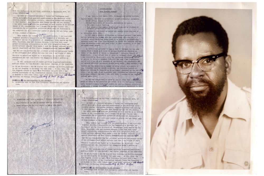Lot 114: Uria Simango typed 4 page autobiography draft with...
