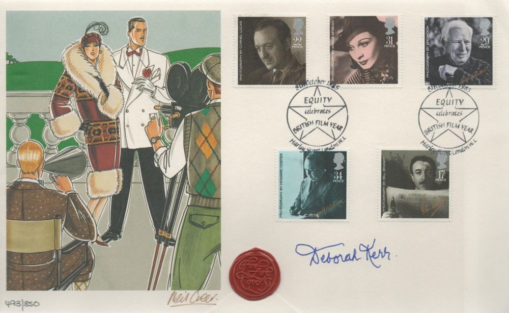 Lot 139: Deborah Kerr signed 1985 Films FDC also signed...