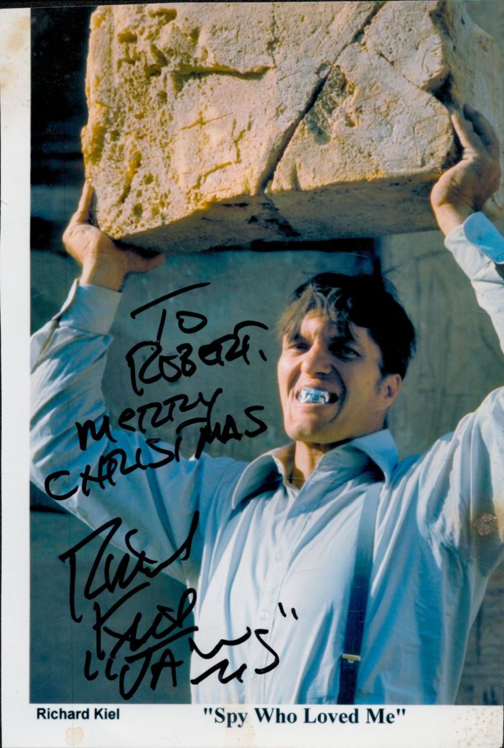 Lot 165: James Bond. Richard Kiel Signed 9.5 x 6...