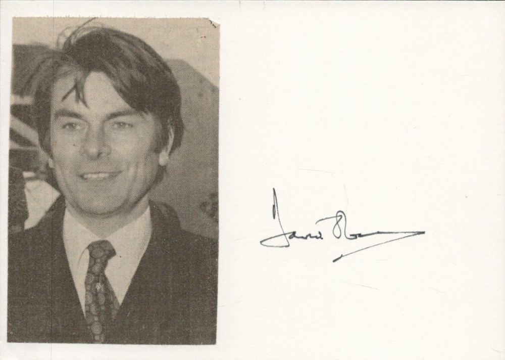 Lot 217: David Owen signed 6x4inch white card. Good condition....