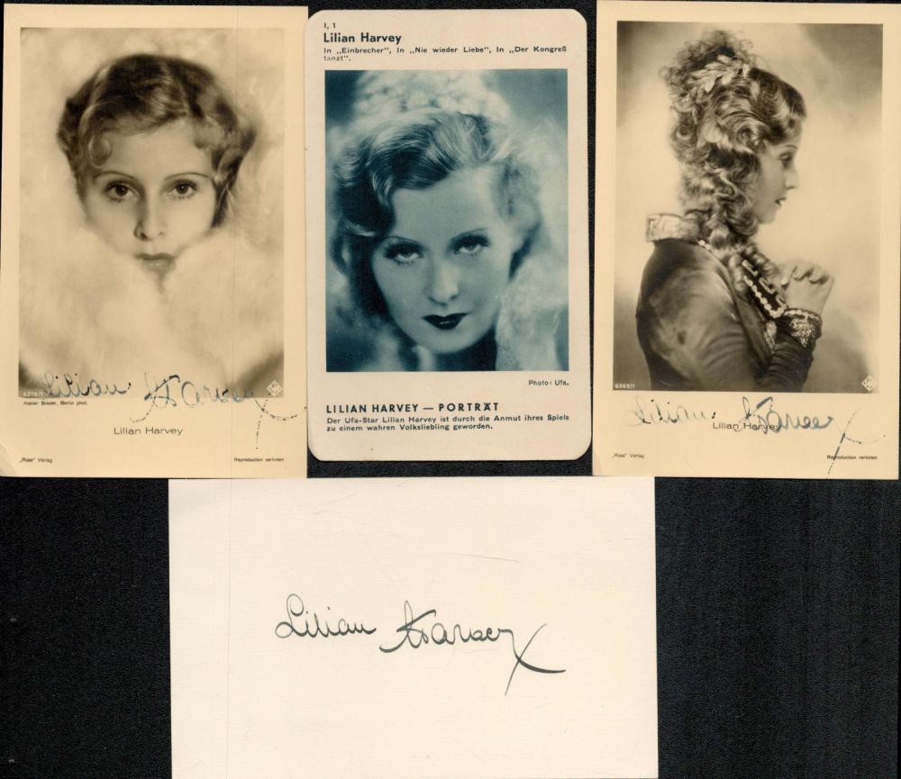 Lot 221: Lillian Harvey signature collection. Includes vintage photos and...