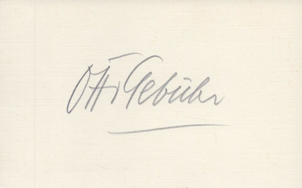 Lot 226: Otto Gebuhr signed 6x4inch album page. Good condition....