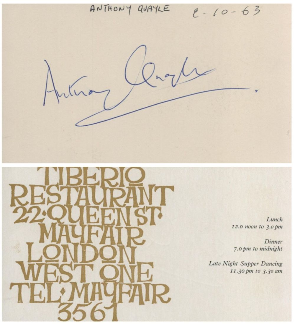 Lot 238: Actor Anthony Quale signed genuine signature autograph on...