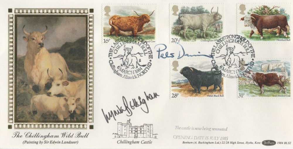 Lot 341: Peter Davidson and Lynda Bellingham signed FDC. 6/3/84...