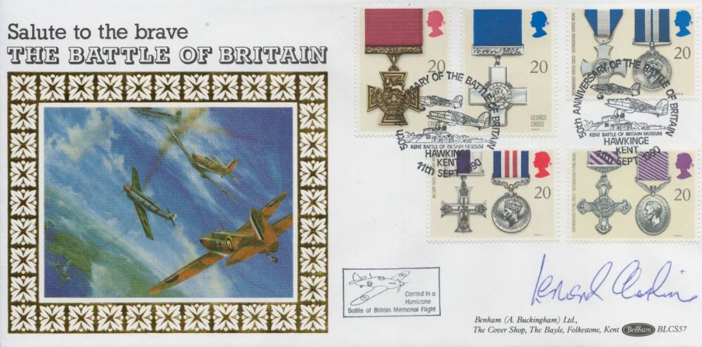 Lot 355: Leonard Cheshire signed Battle of Britain FDC. 11/9/90...