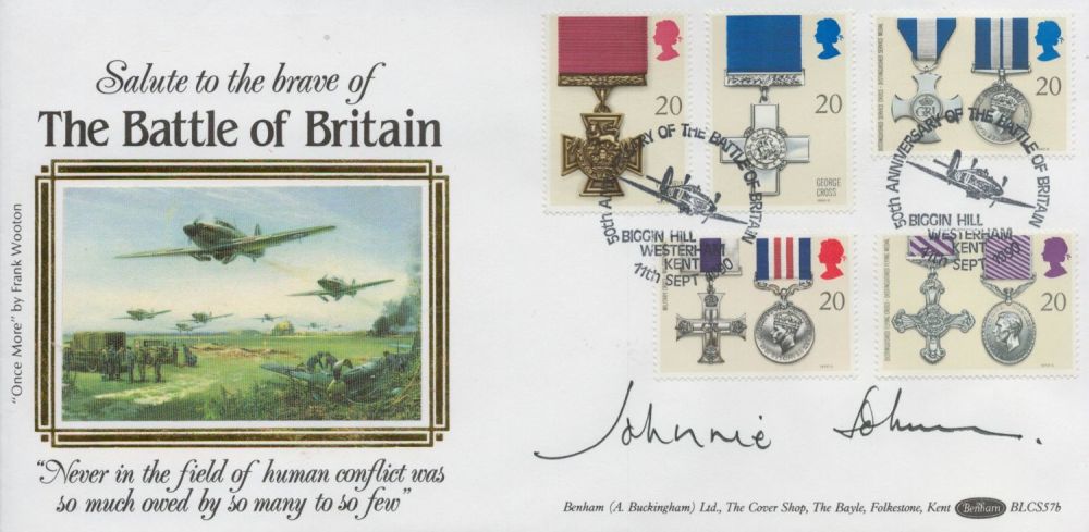 Lot 356: Johnnie Johnson signed Battle of Britain FDC. 11/9/90...