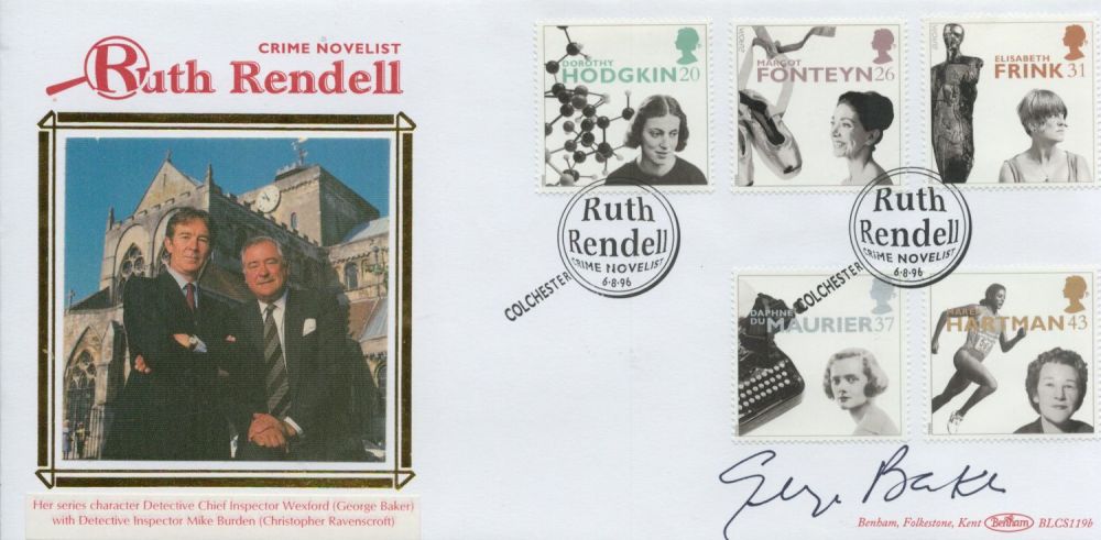 Lot 363: George Baker signed Ruth Rendell FDC. 6/8/96 Colchester...