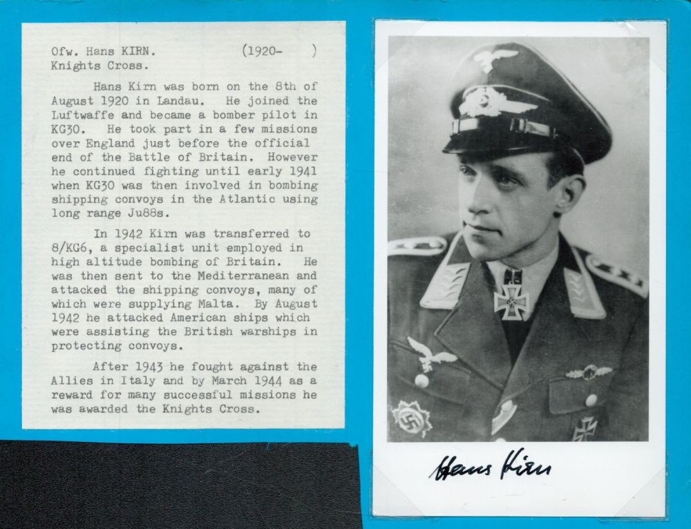 Lot 385: Ofw Hans Kirn (1920 2007) signed 6x4 black...