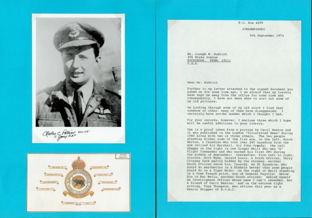 Lot 389: Flt Lt George Charles Calder Pallister DFC Signed...